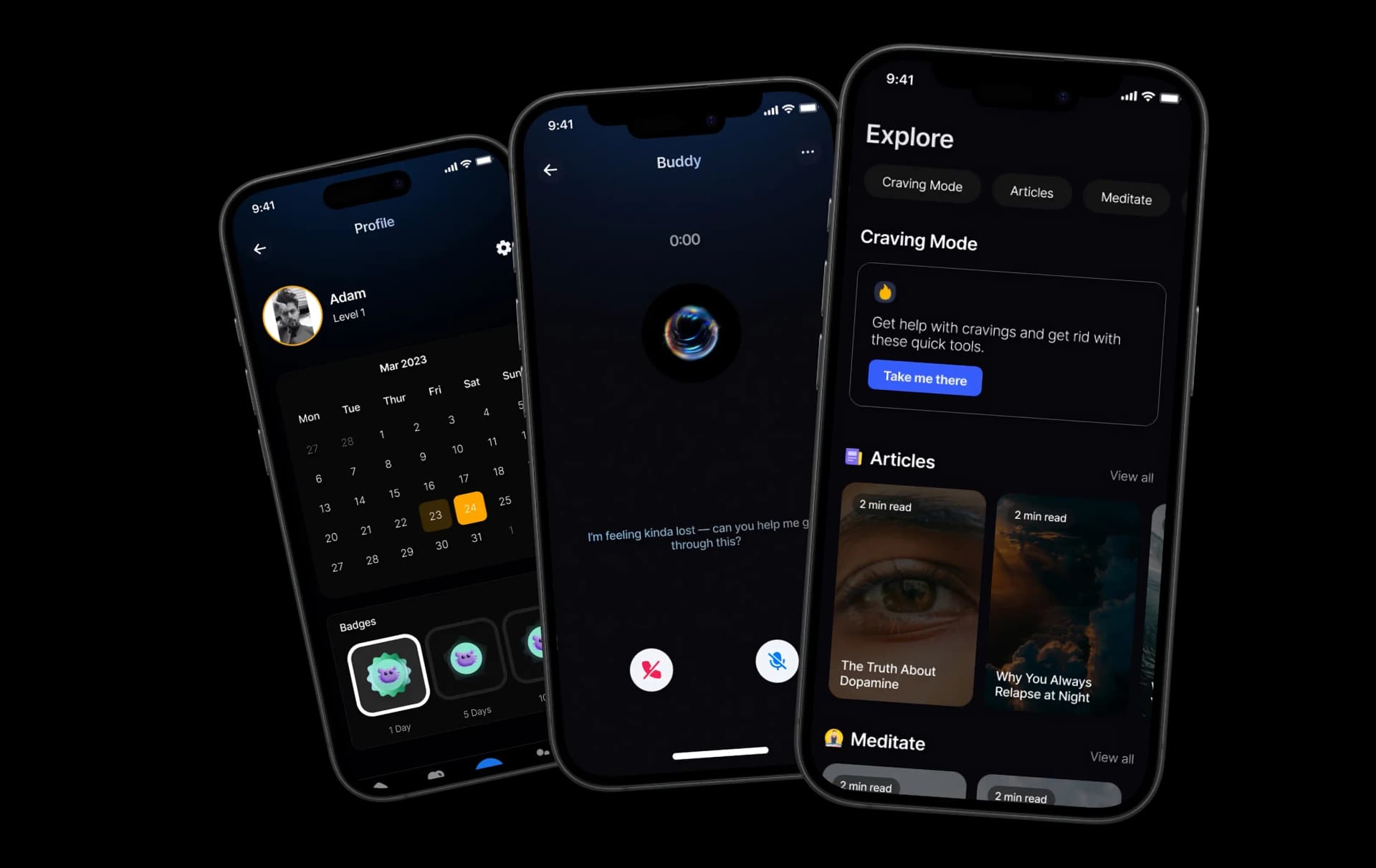Three mobile devices